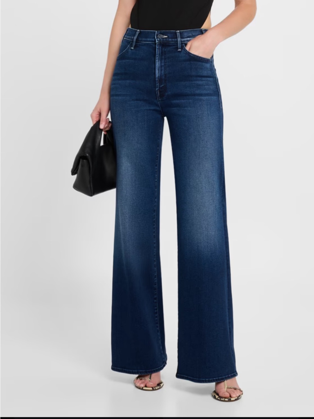 Sneak Peek Dark Blue High-Rise Wide-Leg Jeans